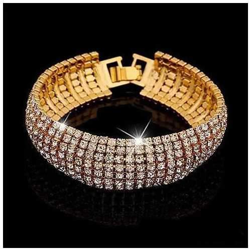 Glamour Girl Crystal Bangle Cuff Bracelet