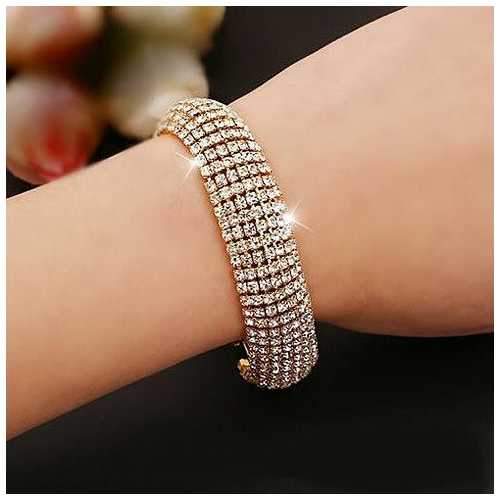 Glamour Girl Crystal Bangle Cuff Bracelet