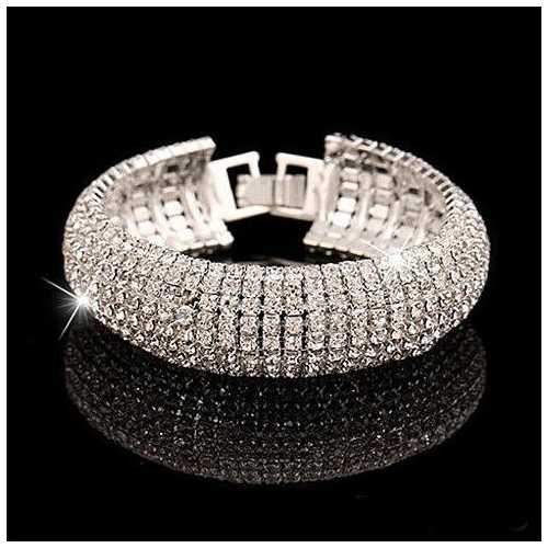 Glamour Girl Crystal Bangle Cuff Bracelet