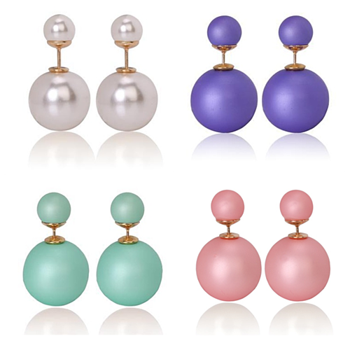 FUNTASTIKAL - GOLD Double Pearlized Fashion Earrings