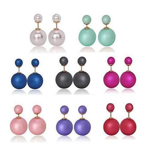 FUNTASTIKAL - GOLD Double Pearlized Fashion Earrings