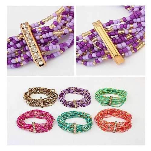 Bohemian Bead Bracelet in Springy Colors