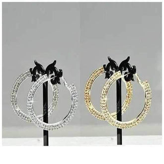 ETERNITY EVER GLOW - Double Shine Hoop Earrings Crystal