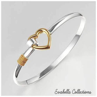 Hold My Heart - Gold and Silver Polished Bracelet