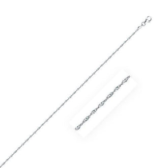 Sterling Silver 1.6mm Singapore Style Chain, size 16''