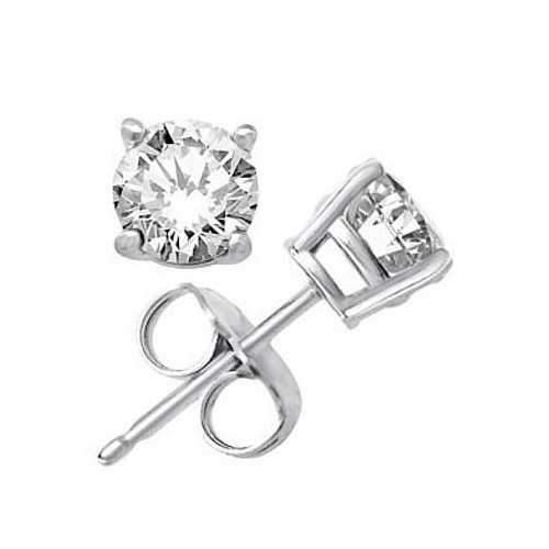 2ct and Above Sterling Silver Stud Earrings in Basket Settings