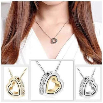 Hugging Hearts Pendant and Chain