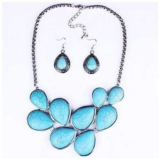 Turquoise Earth Necklace and Earrings Set