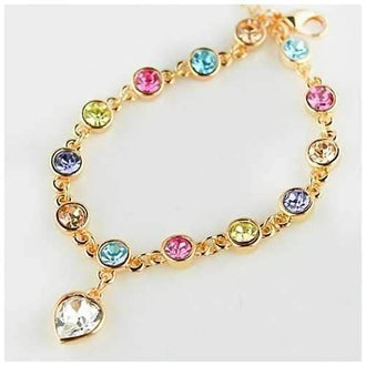 Happy Heart - Clear & Colorful Crystals Bracelet