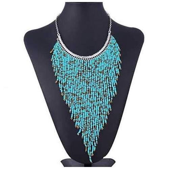 Bohemian Beads Waterfall Necklace