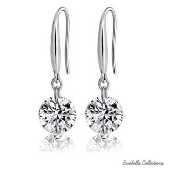 Diamond in the Sky - Drilled Naked Crystal Diamond on a Sterling Silver hook earrings