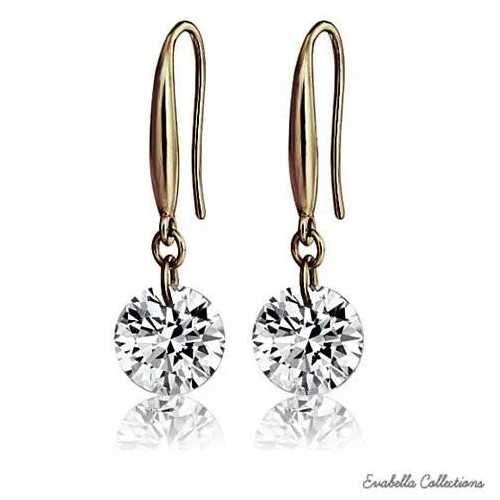 Diamond in the Sky - Drilled Naked Crystal Diamond on a Sterling Silver hook earrings