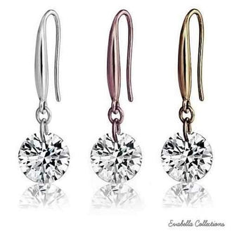 Diamond in the Sky - Drilled Naked Crystal Diamond on a Sterling Silver hook earrings