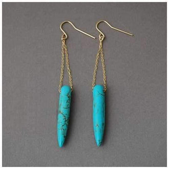 Tribal Spirit Turquoise Gold Plated Earrings