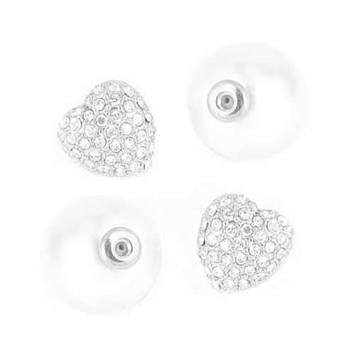 Love Nest Hearts And Pearls Swarovski Crystal Earrings