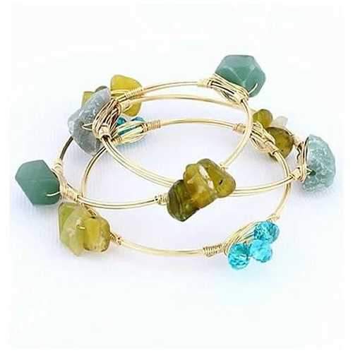 ROCK CANDY Natural Crystal SET OF 3 Bangles Bracelet