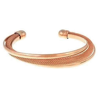 Italian design mesh Cuff bracelet in Rose Gold