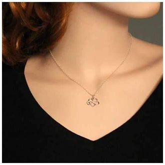 Admiration Heart And Infinity Rhodium Pendant With Chain