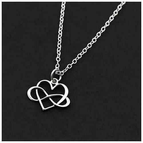 Admiration Heart And Infinity Rhodium Pendant With Chain