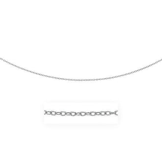 2.5mm 14k White Gold Pendant Chain with Textured Links, size 16''