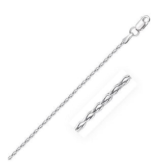 14k White Gold Round Wheat Anklet 1.8mm, size 10''