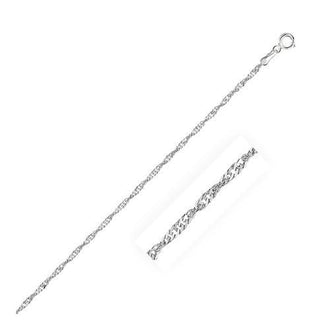 14k White Gold Singapore Chain 1.7mm, size 18''