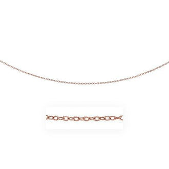 2.5mm 14k Rose Gold Pendant Chain with Textured Links, size 16''