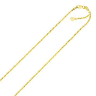 10k Yellow Gold Adjustable Sparkle Chain 1.5mm, size 22''