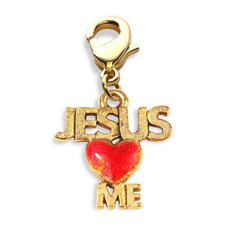 Jesus Loves Me Charm Dangle in Gold