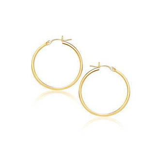 14k Yellow Gold Polished Hoop Earrings (40 mm)