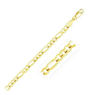 4.5mm 14k Yellow Gold Solid Figaro Chain, size 18''