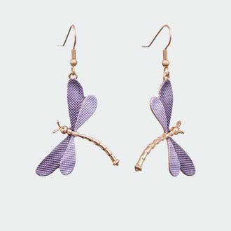 Forest Dragonfly Earrings - Lilac