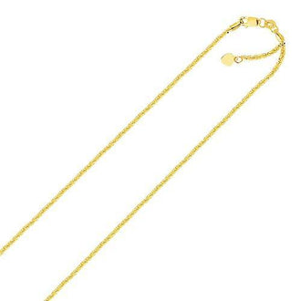 14k Yellow Gold Adjustable Sparkle Chain 1.5mm, size 22''