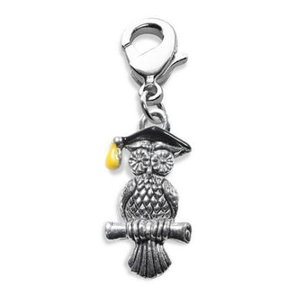 Owl Charm Dangle in Silver