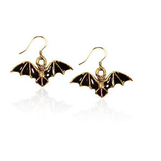 Bat Charm Earrings in Gold