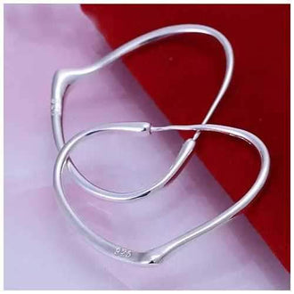 CRAZY LOVE Sterling Silver Heart Hoop Earrings