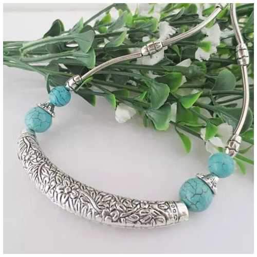 Luna The Crescent Moon Turquoise Necklace