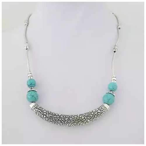 Luna The Crescent Moon Turquoise Necklace