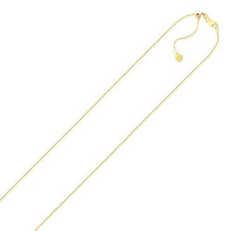 14k Yellow Gold Adjustable Cable Chain 0.9mm, size 22''