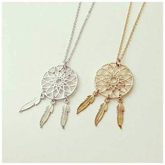 BELIEVE The Dream Catcher Necklaces In Yellow And White Gold Plating