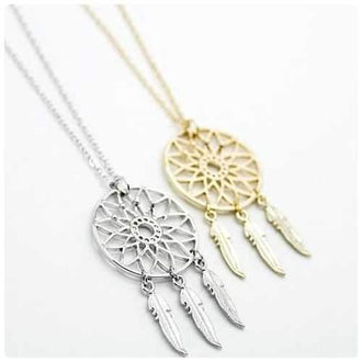 BELIEVE The Dream Catcher Necklaces In Yellow And White Gold Plating