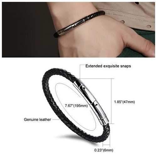 VERGO Versatile Genuine Leather Bracelet With Magnetic Closure For Men And Women