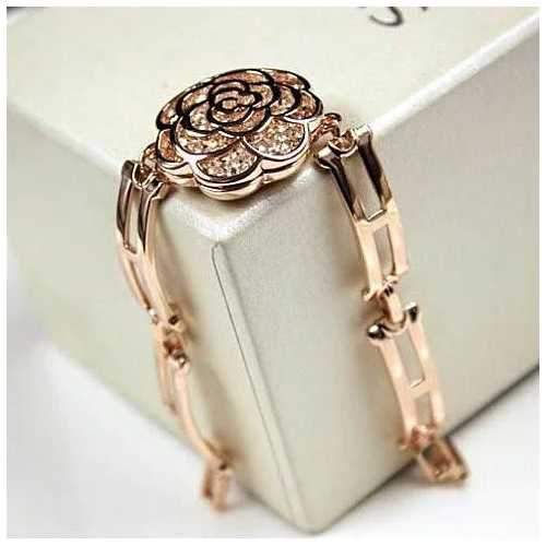 ROSE IS A ROSE 18kt Rose Crystal Bracelet In Rose Gold Polish