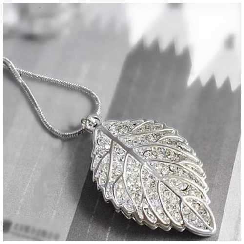 New Leaf Diamond Crystal Necklace