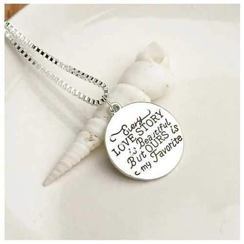 Love Quote Pendant and Chain Necklace