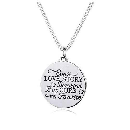 Love Quote Pendant and Chain Necklace