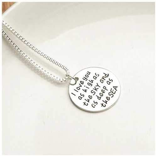 Sky High And Sea Deep Love Quote Collection Necklace