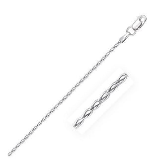 18k White Gold Round Wheat Chain 1.4mm, size 16''