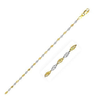 2.0mm 14k Two-Tone Gold Singapore Chain, size 16''