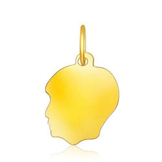 14k Yellow Gold Small Boy Head Charm